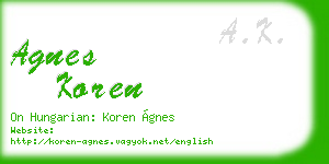 agnes koren business card